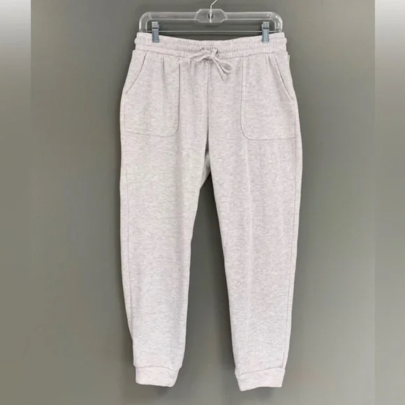 Rae Dunn Gray 2-Pocket Sweat Track Pants Joggers sz L EUC Soft Fleece - Picture 5 of 17